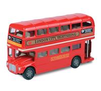 CLKDPNO Bus Toy Double Decker, Alloy Diecast Pull Back Bus Toy Vehicles, 1:64 Scale Pull-Back Buses, Metal Cars Model,Car Model City Buses Kids Gifts - Closed Top