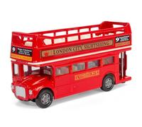 CLKDPNO Bus Toy Double Decker, Alloy Diecast Pull Back Bus Toy Vehicles, 1:64 Scale Pull-Back Buses, Metal Cars Model,Car Model City Buses Kids Gifts - Open Top