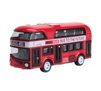 CLKDPNO Bus Toy Double Decker, Red Diecast Toy Bus Alloy Pull Back Car Model Toy Vehicles City Sightseeing Tour School Metal Buses for Toddlers Kids Gifts