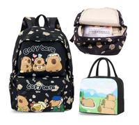 CLKDPNO Capybara Backpack for Children，Capybara Lunch Bag, Kids Backpack School, Cartoon Animation School Bag,Kids Travel Work Picnic Office