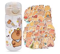 CLKDPNO Kids Water Bottles with Straw, Capybara Stickers, Capybara Kids Drink Bottle, School Water Bottle (400ml)