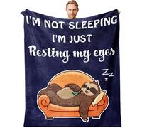 CLKDPNO Sloth Blanket for Men，Animal Throw Blanket Super Soft Flannel Fleece Throw Blanket for Grandad on Birthday Christmas Valentines Fathers Day from Grandchildren（100 * 130cm）