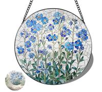 CLKE 1 Pcs Forget Me Not Gifts 7.8 Inch, Forget Me Not Flowers Sun Catchers | for Windows Blue Flowers Hanging, Acrylic Sun Catcher, for Couples Friends Hanging Suncatcher