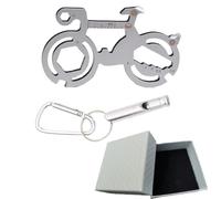 CLKE 10 in 1 Bike Bicycle Key Chain Whistle Bottle Opener Bicycle Bottle Opener Multi Tool Velo Compact Aluminum Alloy Hiking Mountain Bike