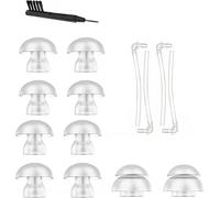 CLKE 15 Pack Hearing Aid Domes with Tubes, 12mm/14mm Silicone Ear Tips Replacement, Hearing Aids Accessories, Includes 4 Tubes with 1 Cleaning Tool for Most Earphones