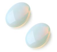 CLKE 2.4" Opal Healing Crystal 0.7" Thick, Oval Reiki Energy Stone, Polished Crystals and Gemstones for Stress Relief, Balancing, Calming Worry Stone Reiki Meditation