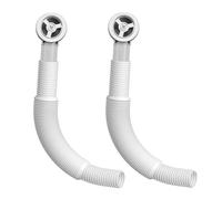 CLKE 2 Pieces Overflow Pipes, Overflow Tube for Sink Extendible, Sink Overflow Kit Wash Basin Overflow Head Overflow Pipe with 250mm Overflow Tube for Sink (Round)
