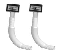 CLKE 2 Pieces Overflow Pipes, Overflow Tube for Sink Extendible, Sink Overflow Kit Wash Basin Overflow Head Overflow Pipe with 250mm Overflow Tube for Sink (Rectangle)