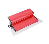 CLKE 25cm Blue Skimming Blade Set, Stainless Steel Plastering Trowel Kit for Drywall Smoothing & Finishing, Durable Spatula and Notched Trowel Included (Red)