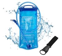CLKE 2L Hydration Bladder, Double-Sealed Water Bladder, BPA Free Water Storage Bladder Containers, Leak Proof Hydration Bladder with Insulated Tube for Cycling Hiking Camping Biking (Blue)