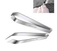 CLKE 2pcs Fish Bone Tweezers, for Removing Fish Bones and Plucking Poultry Feathers, Professional Stainless Steel 1pcs Flat+1pcs Fish Scale Remover,12cm