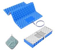 CLKE 2Pcs Folding Foam Mat with Cleaning Cloth, Portable Waterproof Hiking Seat Pad, Egg Nest Design Camping Cushion, Lightweight Insulated Foam Mat for Picnic, Climbing, Outdoor Use (Blue)