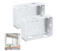 CLKE 2Pcs Venetian Blinds Brackets, Blind Brackets Top Fix Fitting, Window Profile Box Mounting Bracket, for Home Office Venetian/Wood Blinds (White)