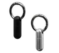 CLKE 2Pcs Waterproof Titanium Pill Box Keychain, Small Pill Holder Container with Keyring, Mini Travel Pill Box Capsule, Tiny Titanium Pill Tube Case for Medication, Outdoor, Travel, Purse
