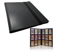 CLKE 9 Pockets Trading Card Album, Trading Card Folder, Trading Card Binder, Synthetic Leather Trading Card Album For Game Card Collection, 360-Gauge Waterproof Photocard Binder