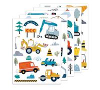 CLKE 90Pcs Car Decals Car Wall Stickers Transportation Cars Wall Decals Trucks Construction Vehicles Stickers, Boys and Girls Bedroom Playroom Wall Decor Accessories Room Decor