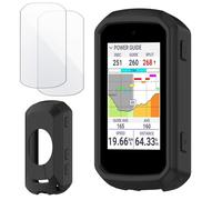 CLKE Case for Garmin Edge 550/850 Silicone Case Black with 2 Tempered Glass Screen Protectors, Shockproof Protection, Full Body Protection Accessories for GPS Bicycle Computer