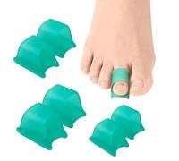 CLKE Hammer Toe Straightener Corrector with Gel Splints, 6PCS Toe Straighteners for Bent & Curled Toes, 3 Sizes (S/M/L) Hammer Toe Splint Realigns Crooked Toes(Green)