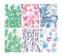 CLKE Pack of 6 A4 Dividers with 30 Holes, 290 x 210 cm, Flowers, Herbs, Leaves for Notebooks, Files