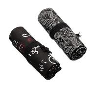 CLKE Pencil Roll, 2 Pieces 36 Holes Pen Roll, Empty, Pencil Case, Empty, Rolling Pencil, Brush Bag, Black, Brush Case, Canvas, for Pencils, Sketches, Pens and Colouring Pencils, black, pencil case