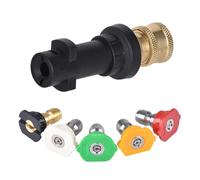 CLKE Pressure Washer Accessories for Karcher K2 K3 K4 K5 K6 K7, 1/4'' Quick Adapter & Nozzles Connector Fitting with 5 Power Nozzle Tips Multiple Degrees, Pressure Washer Adapter Kit