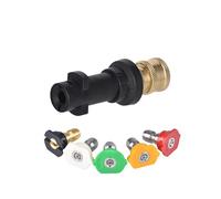 CLKE Pressure Washer Adapter, 1/4 Quick Connect Female Fitting, Adapter to Quick Connect for Karcher K2 K3 K4 K5 K6 K7 with 5 Pressure Washer Spray Nozzle Tips (Black)