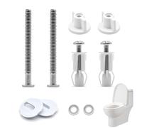 CLKE Toilet Seat Fittings Kit Fixing Set, 2 Pairs Universal Toilet Seats Screws and Bolts Toilet Seat Hinges Bolt Nut, Expanding Rubber Top Nuts Screws, for Toilet Covers Replacement