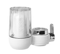 CLKE Water Filter Tap, Tap Water Filter Purifier with Composite Cartridge, Faucet Water Purifier Removes Sand, Chlorine, Heavy Metals, Lead, and More Tap for Kitchen/Shower (Transparent)