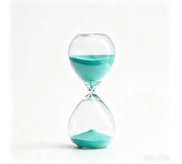 CLKLGEXEAK Large Portable Colored Glass Hourglass Timer - Clear and smooth; suitable for home tabletop decor and an for Christmas or birthdays.(Blu)