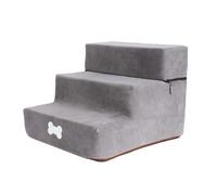 CLKLGEXEAK Pet Dog Stair Step,Flannel Dog Detachable 3-Story Staircase Assembly Removable Stairs Ladder Dog Stair Zippered Micro Fiber Cover Non-Slip Bottom Print,Light