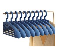 CLKLGEXEAK Plastic Clothes Hanger, Extra Thick Plastic Wide Shoulder Adult 360 Degrees Rotate Slip Resistant Standard Clothing Hanger Ideal for Everyday Use(Blue)
