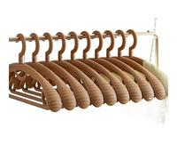 CLKLGEXEAK Plastic Clothes Hanger, Extra Thick Plastic Wide Shoulder Adult 360 Degrees Rotate Slip Resistant Standard Clothing Hanger Ideal for Everyday Use(Brown)