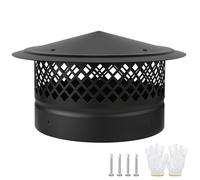 CLLOMAGY Cone Top Chimney Cap,10 Inch Round Chimney Cover with Screen,Roof Rain 10 Inch Stove Pipe Cap Topper Fireplace Exhaust Roof Vent Cover Outside-Galvanized Steel,Better Airflow Ventilation