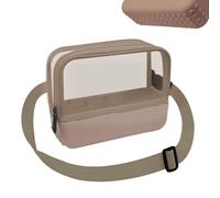 CLLTIV Clear Bag for Stadium Events - Fanny Pack for Bogg Bag, EVA Rubber Waterproof, Sandproof and Non-slip Bottom for Concerts, Sports Games Day, Travel, Almond