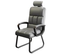 CLLXDZ Wheelless Office Chair Microfiber Leather Office Desk Chair Gaming Chair Suitable For Conference Room, Home Computer Desk, Bedroom(Silver)