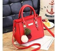Cllym Luxury Vintage Leather Women's Bag - Fashion Ladies Crossbody Handbag, Red, 23x14x18cm