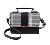 Cllym Summer Fashion Women Bag Leather Handbags PU Shoulder Bag Small Flap Crossbody Bags for Women Messenger sac femme,black plaid