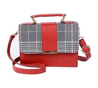 Cllym Summer Fashion Women Bag Leather Handbags PU Shoulder Bag Small Flap Crossbody Bags for Women Messenger sac femme,red plaid