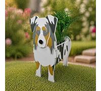 CLMETHE Australian Shepherd PVC Handicraft Dog Planter Pot Cute Animal Flower Pots with Drainage for Indoor Outdoor Plants Gift for Women,Australian Shepherd l(43 * 25 cm/16.92 * 9.84inch)