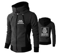 CLMETHE Custom Personalised Team Hoodie Mens Workwear Sweatshirt DIY Design Your Own Jackets Customised Text Logo Photo Pullover Hoody Outdoor Sports Coat,Black-S