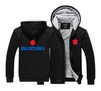 CLMETHE Fleece Hoodies Mens for SUZ-uki Hooded Pullover Jumpe Full Zip Jacket Plus Size Sweatshirt Winter Outdoor Coat Outerwear with Pockets,B Hoodies-Mens L