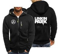 CLMETHE Full Zip Up Male Pullover Hoodies for Linkin Park Mens Sweatshirts Leisure Jackets Plus Size Hoody Sportswear Workwear Outerwear with Pockets,A-L