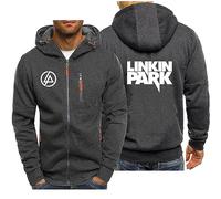 CLMETHE Full Zip Up Male Pullover Hoodies for Linkin Park Mens Sweatshirts Leisure Jackets Plus Size Hoody Sportswear Workwear Outerwear with Pockets,B-M