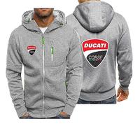 CLMETHE Full Zip Up Men's Hoodies Sweatshirts for Duca-TI Hooded Pullover Hoody Outdoor Sports Coats Long Sleeves Jackets Workwear with Pockets,C-XL