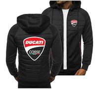 CLMETHE Full Zip Up Men's Pullover Hoodies for Duca-TI Splicing Hoody Sweatshirts Tracksuits Hooded Jumpers Jackets Casual Coats Outdoor Sports Outwear with Pockets,B Hoodie-Mens XL