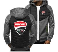 CLMETHE Full Zip Up Men's Pullover Hoodies for Duca-TI Splicing Hoody Sweatshirts Tracksuits Hooded Jumpers Jackets Casual Coats Outdoor Sports Outwear with Pockets,A Hoodie-Mens M