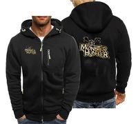 CLMETHE Male Full Zip Sweatshirts Pullover for Monster Hunter,Mens Hoodie Jackets Casual Fashion Jumper Coats Sports Fitness Activewear Workwear with Pockets,B-XXL
