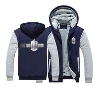 CLMETHE Men's Fleece Hoodies for Doctor Who, Hooded Pullover Jumpe Full Zip Jacket Winter Warm Sweatshirt Plus Size Coat Hoody with Pockets,A Hoodies-Mens M