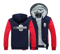 CLMETHE Men's Fleece Hoodies for Doctor Who, Hooded Pullover Jumpe Full Zip Jacket Winter Warm Sweatshirt Plus Size Coat Hoody with Pockets,C Hoodies-Mens XL