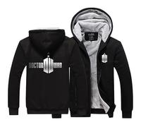 CLMETHE Men's Fleece Hoodies for Doctor Who, Hooded Pullover Jumpe Full Zip Jacket Winter Warm Sweatshirt Plus Size Coat Hoody with Pockets,D Hoodies-Mens M